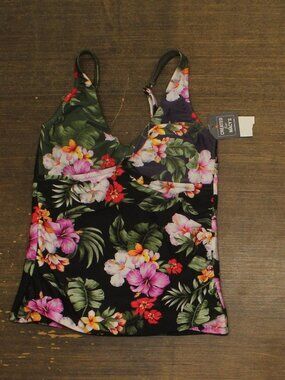 Bar Iii Red Bar Iii Printed Twist Front Shirred Tankini Swim Top S Sz S